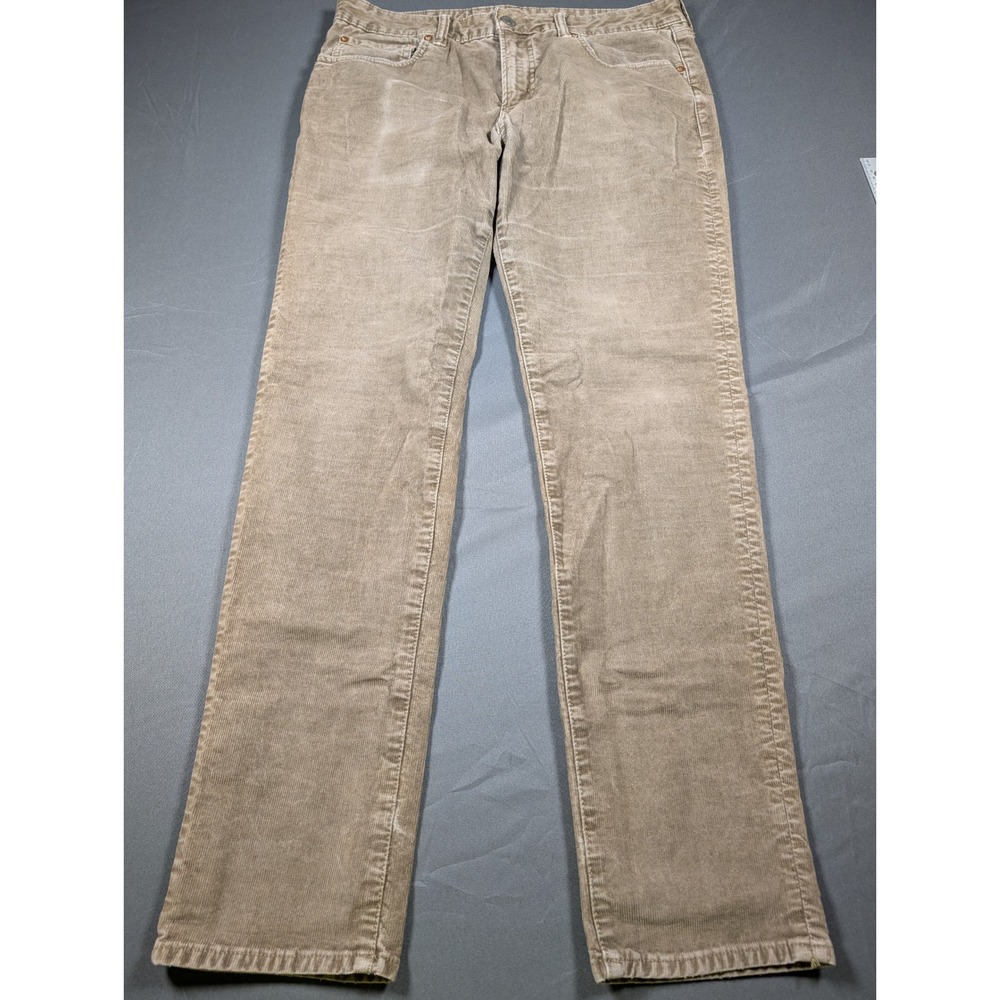 American Eagle Flex Corduroy Pants Mens 34x32 Slim Straight Taupe Brown Trousers